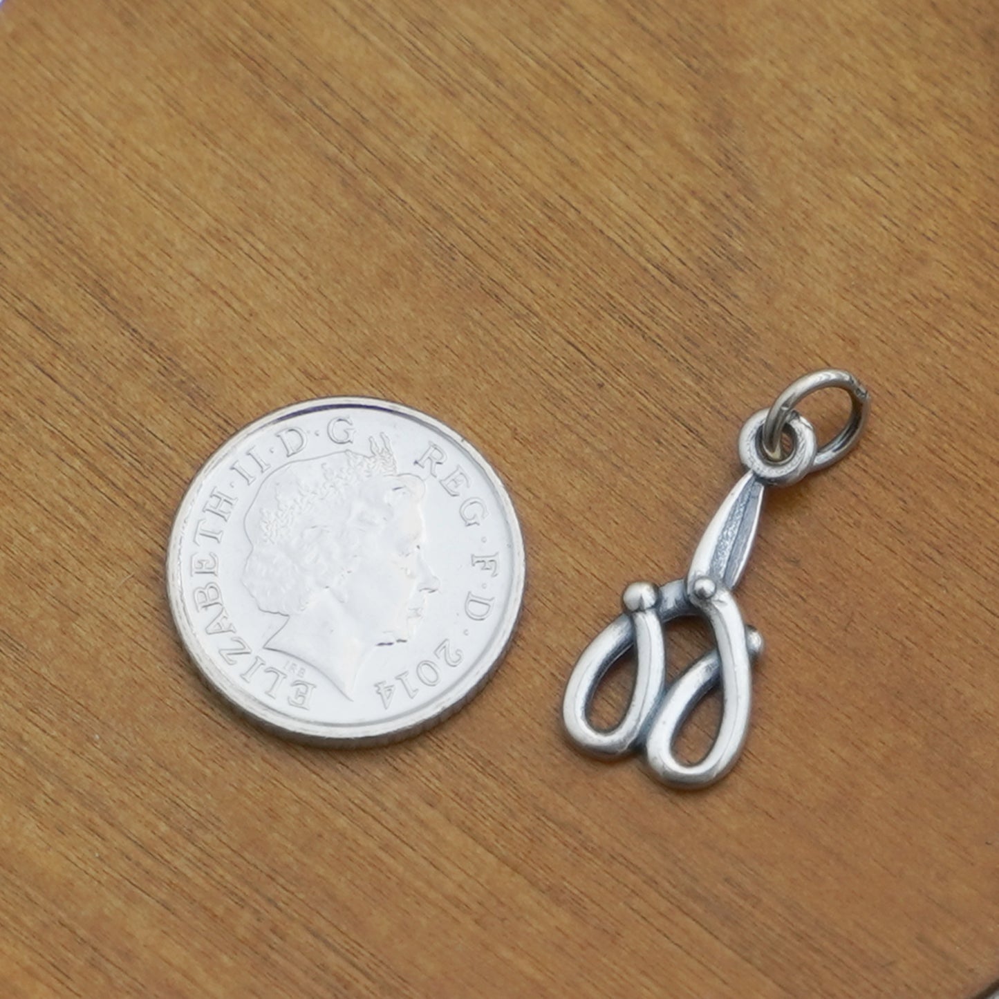 Sterling Silver Oxidized Scissors Charm Pendant Cute Craft Gift II - sugarkittenlondon