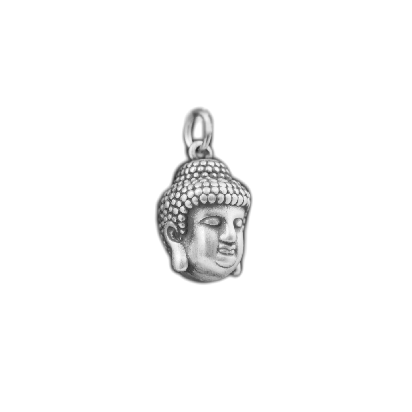 Trendy Hollow 3D Buddha Head Necklace & Bracelet - 999 Fine Silver Oxidized - sugarkittenlondon