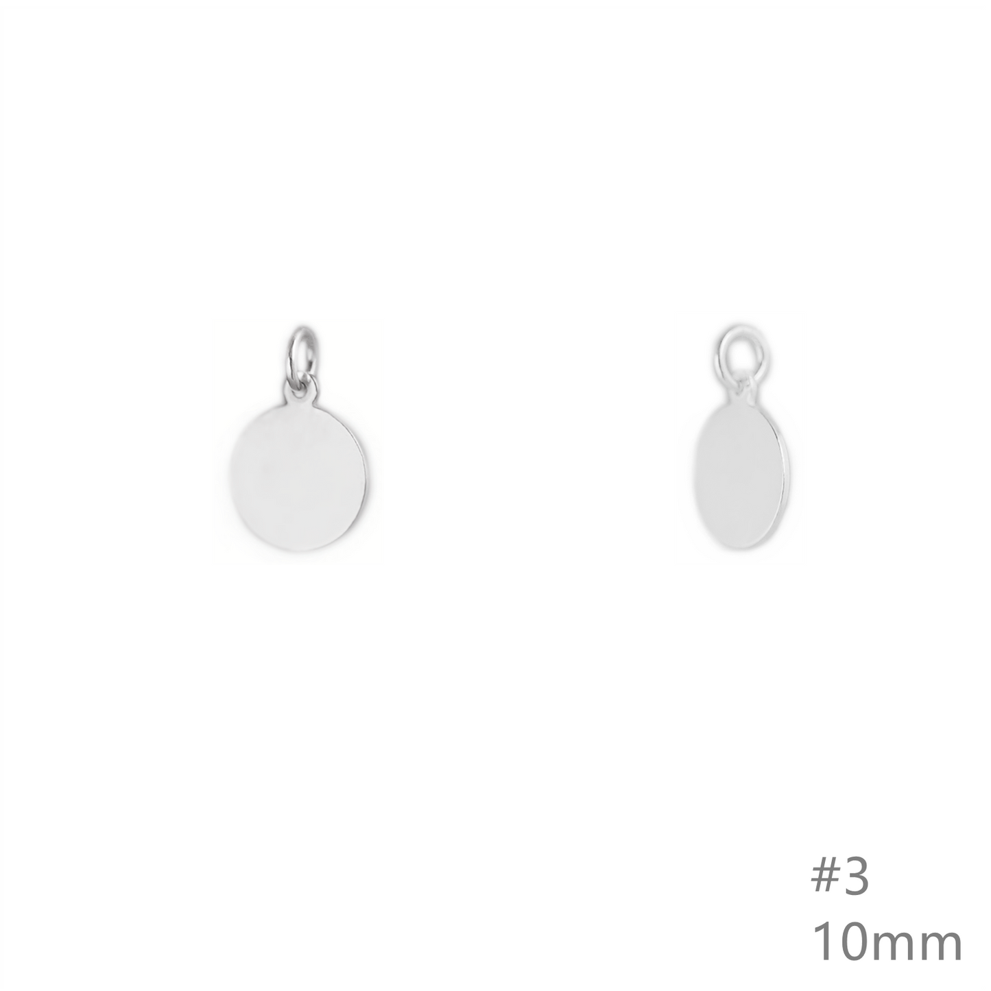 Sterling Silver Solid Pendant - Round Circle Disc, 8 - 20mm - sugarkittenlondon