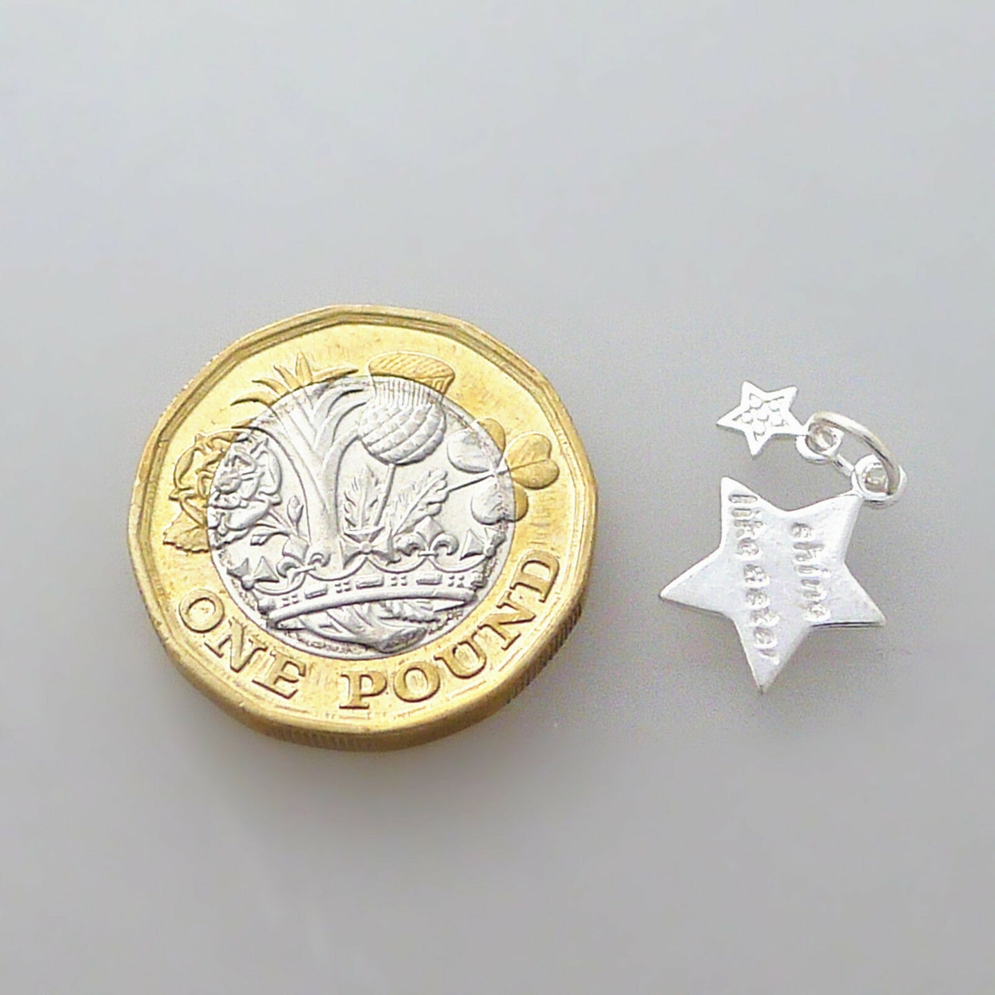 Sterling Silver Double Girls Lucky SHINE LIKE A STAR Necklace Charm Pendant - sugarkittenlondon