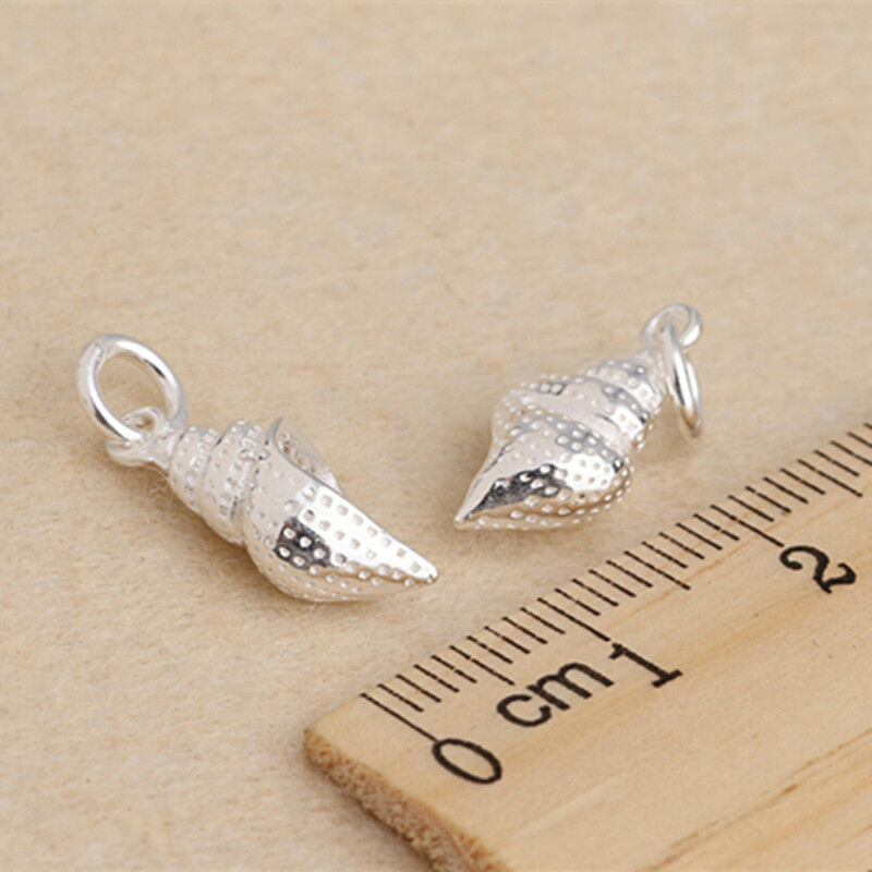 Sterling Silver Nautical Sea Snail Shell Necklace Bracelet Charm Pendant - sugarkittenlondon