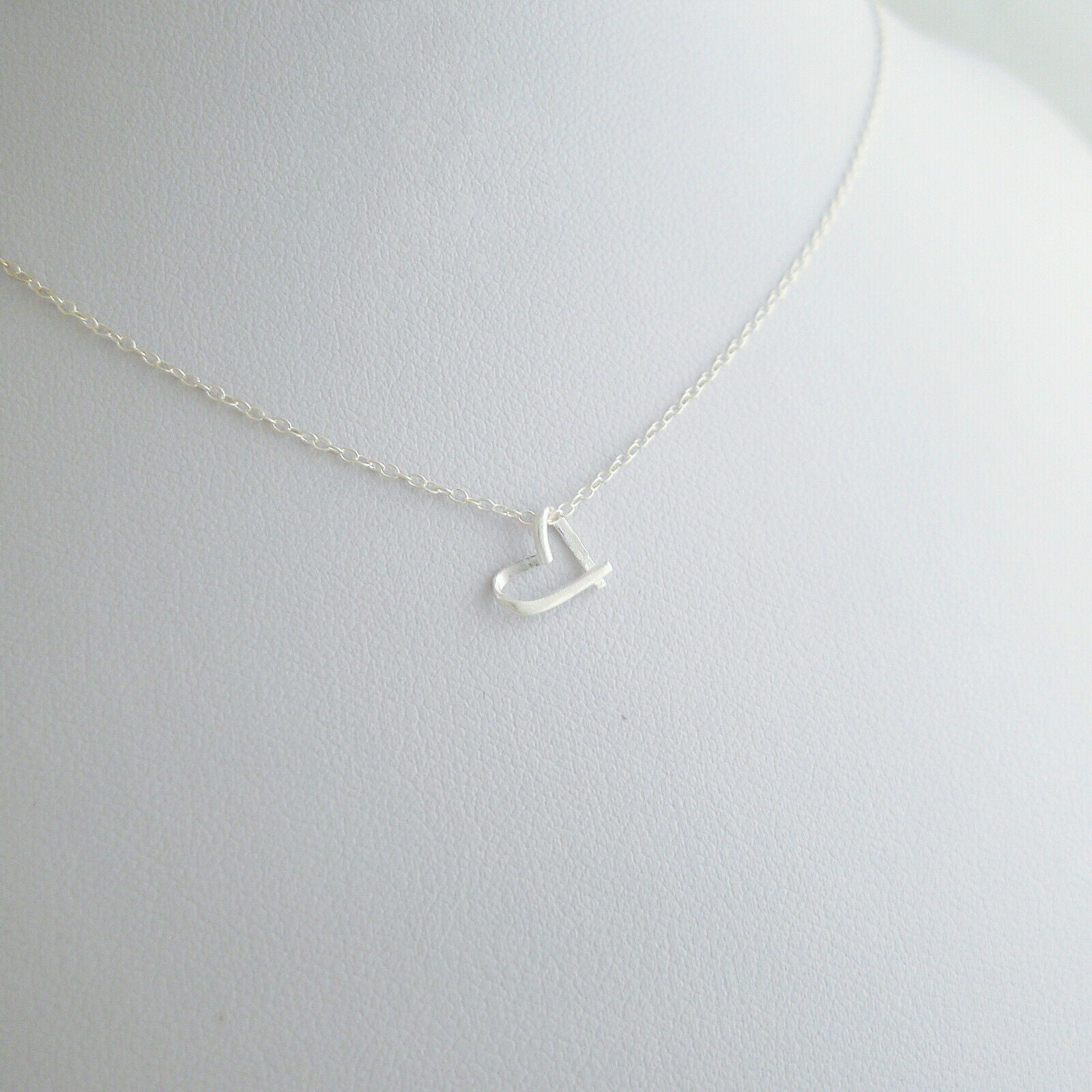 Sterling Silver Floating Love Heart Ribbon Necklace Bracelet Pendant - sugarkittenlondon
