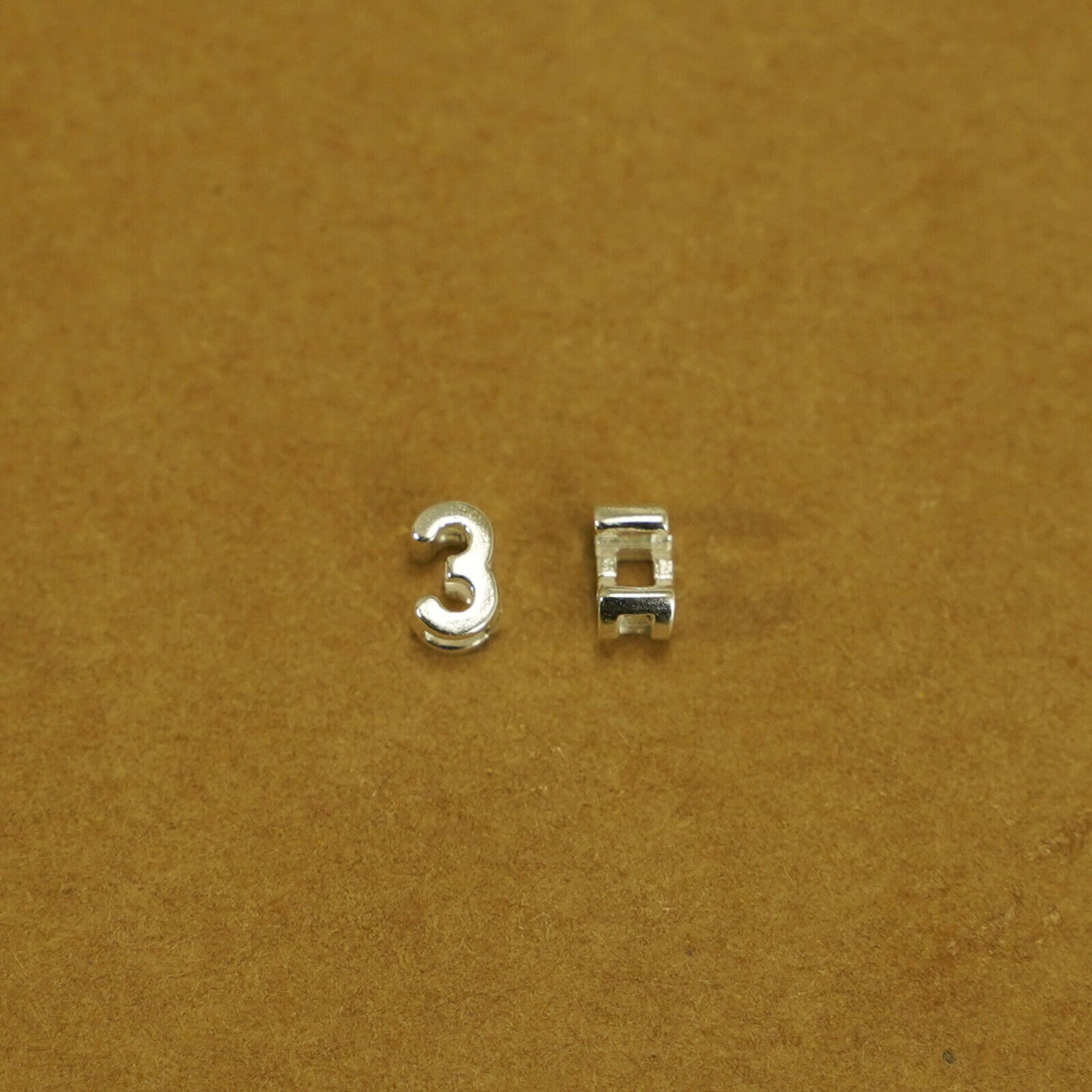 Sterling Silver Mini 0 - 9 Number Sliding Spacer Charm Beads Boxed - sugarkittenlondon