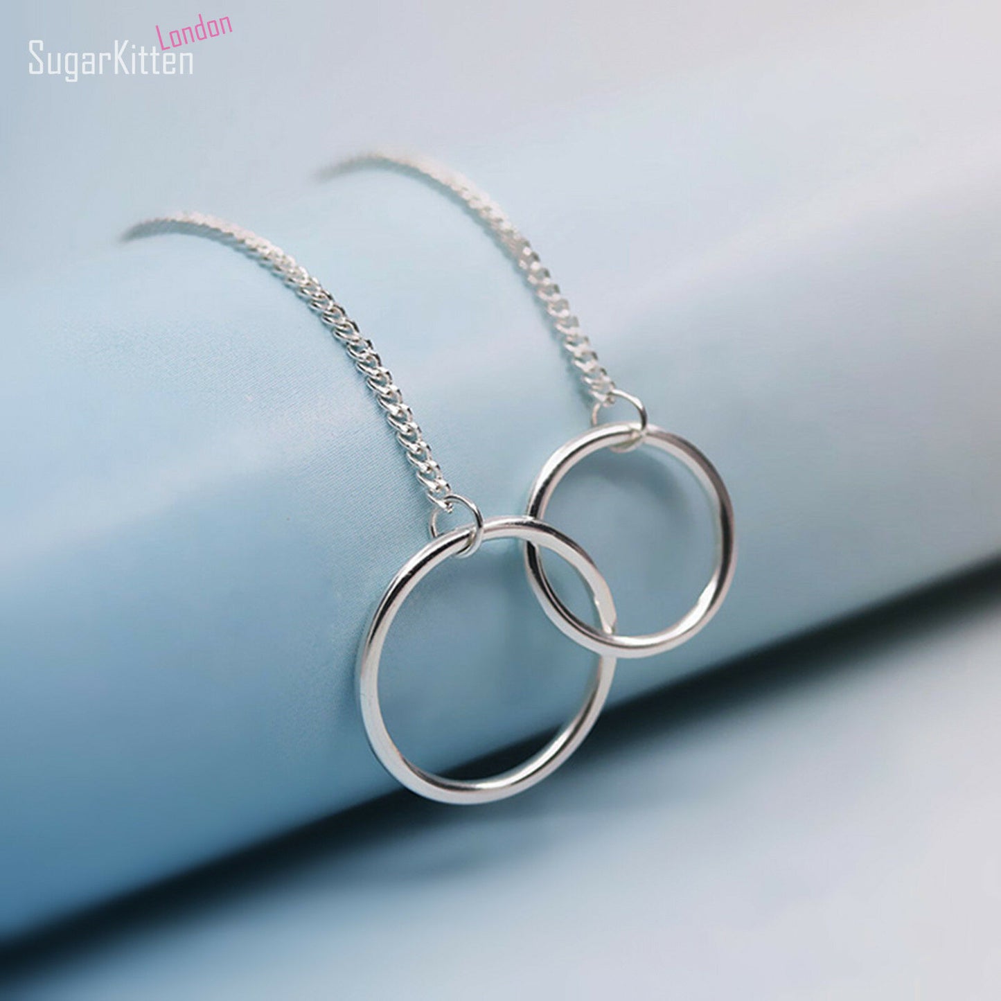 925 Double Circle Sterling Silver Eternity Bracelet - sugarkittenlondon