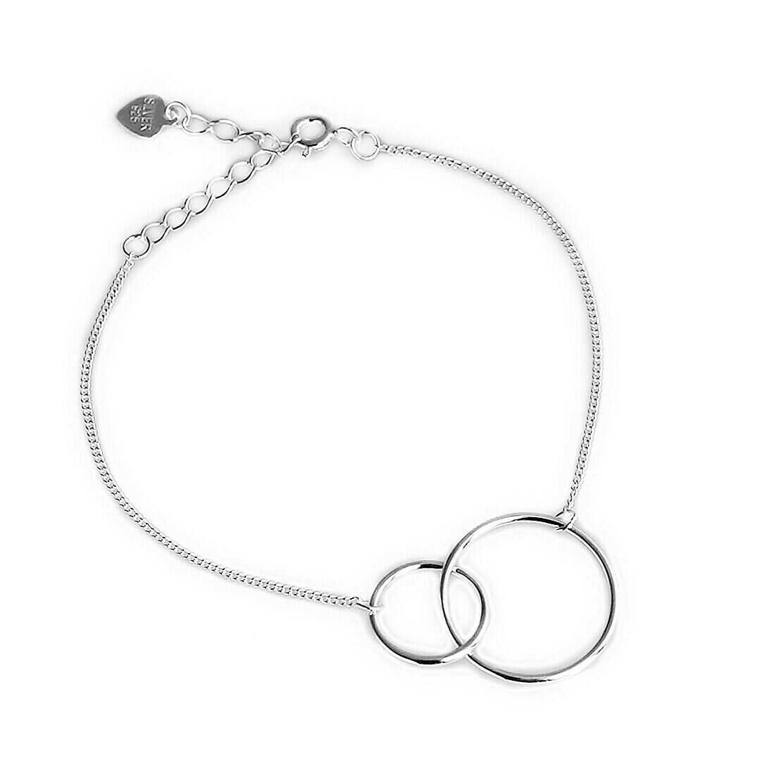 925 Double Circle Sterling Silver Eternity Bracelet - sugarkittenlondon