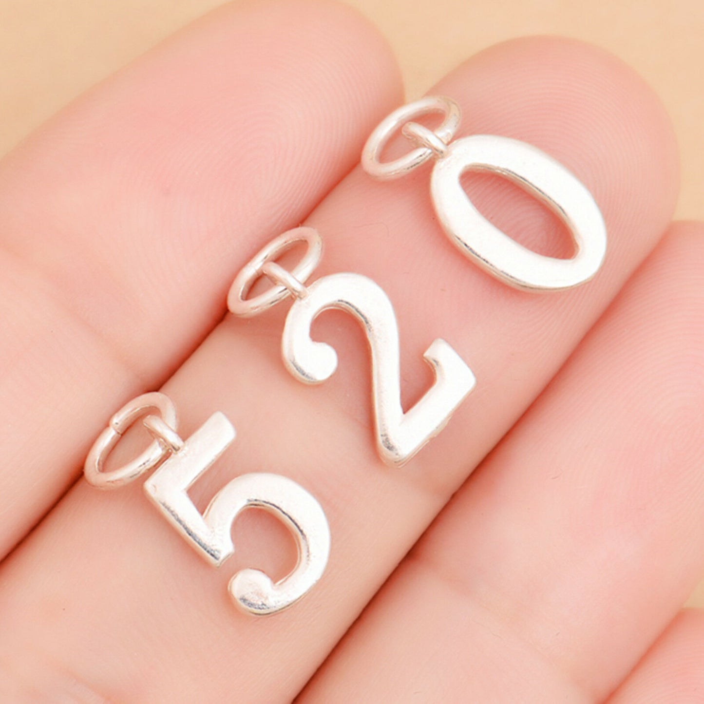 Sterling Silver Number Charms (0-9) DIY Age Birthday Gift Pendant - sugarkittenlondon