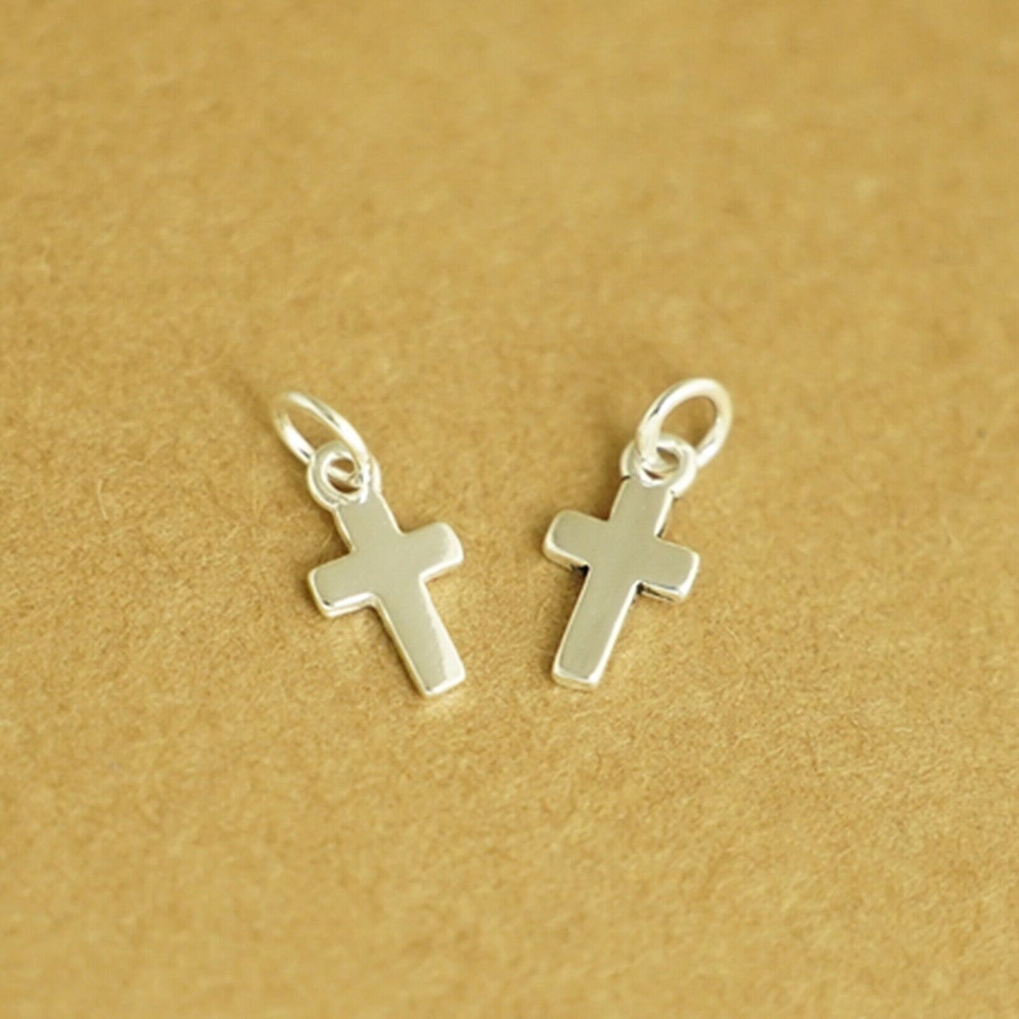 925 Sterling Silver Oxidized Mini Cross Pendant Charms - sugarkittenlondon