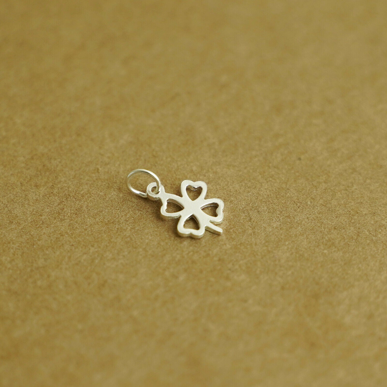 2 Sterling Silver Mini Lucky Clover Shamrock Plain Charms Pendants Boxed - sugarkittenlondon