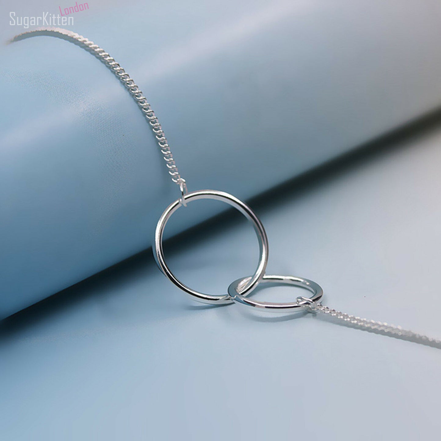 925 Double Circle Sterling Silver Eternity Bracelet - sugarkittenlondon