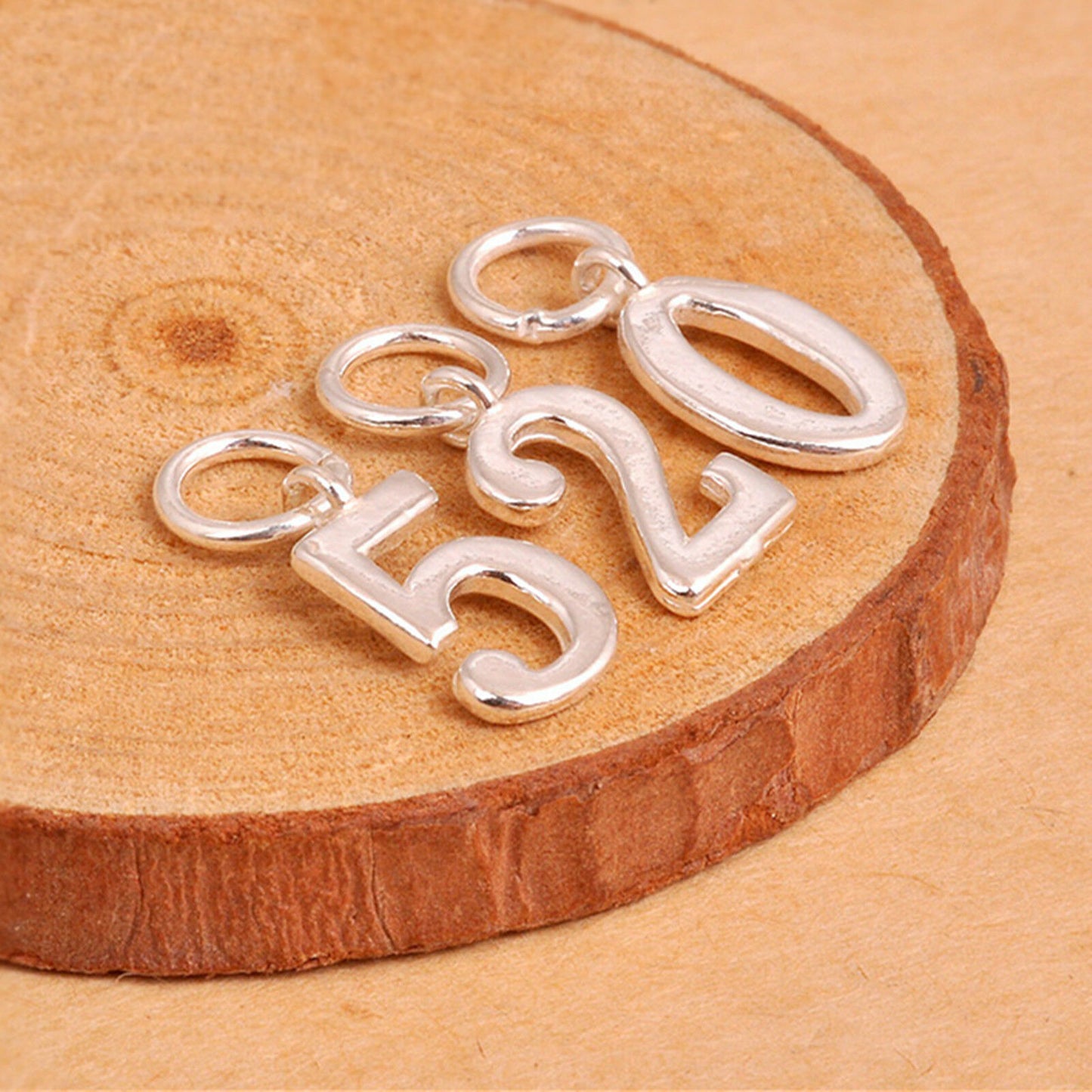 Sterling Silver Number Charms (0-9) DIY Age Birthday Gift Pendant - sugarkittenlondon