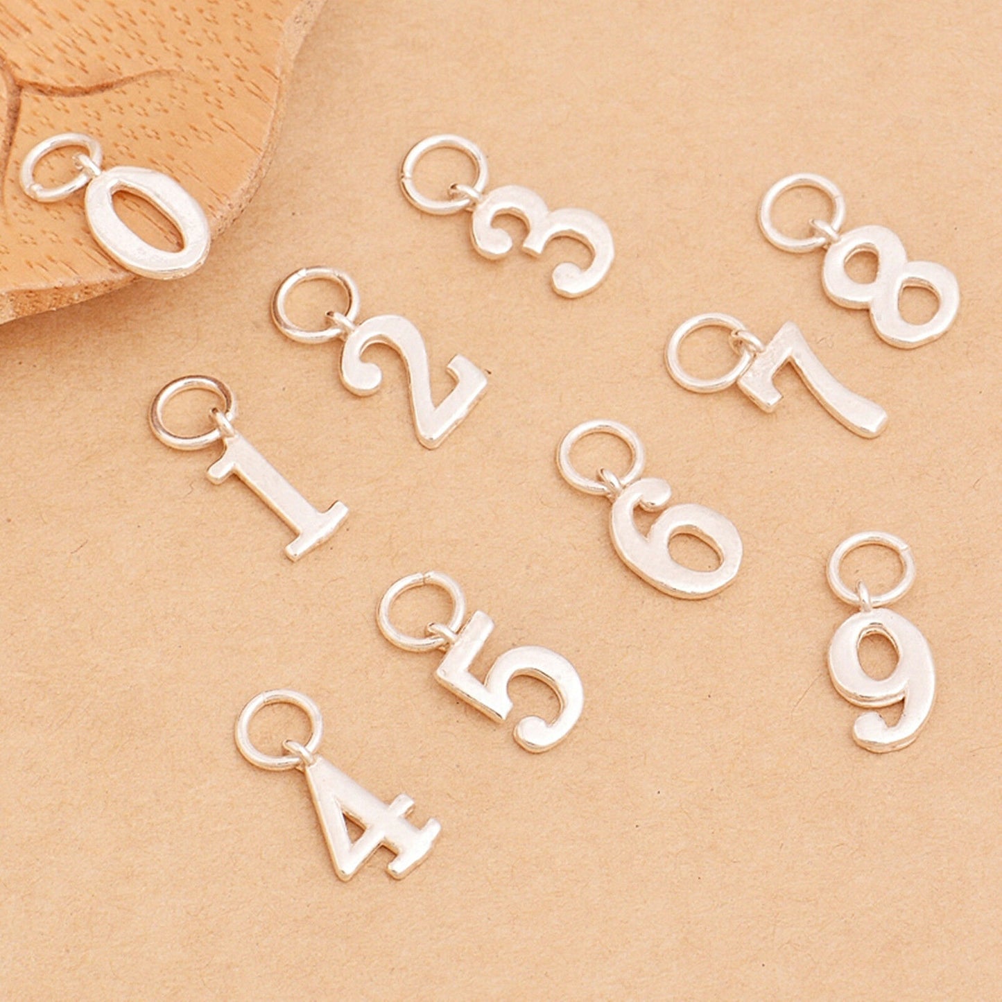 Sterling Silver Number Charms (0-9) DIY Age Birthday Gift Pendant - sugarkittenlondon