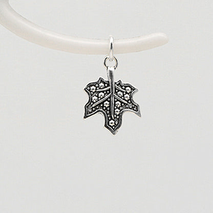 Sterling Silver Marcasite Bead Maple Leaf Necklace Bracelet Pendant Charm - sugarkittenlondon