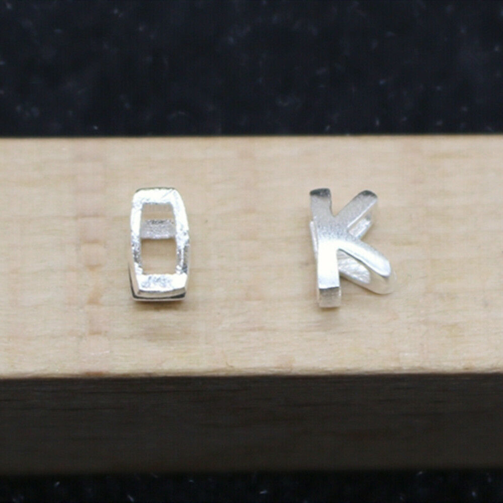 Sterling Silver Mini A-Z Letter Alphabet Initial Sliding Spacer Charm Beads - sugarkittenlondon