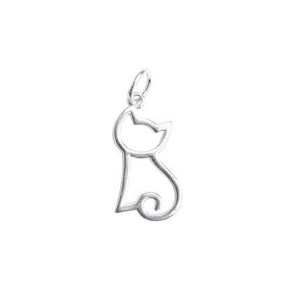 Sterling Silver necklace Hollow Cat Kitten Charm Pendant jewellery box - sugarkittenlondon