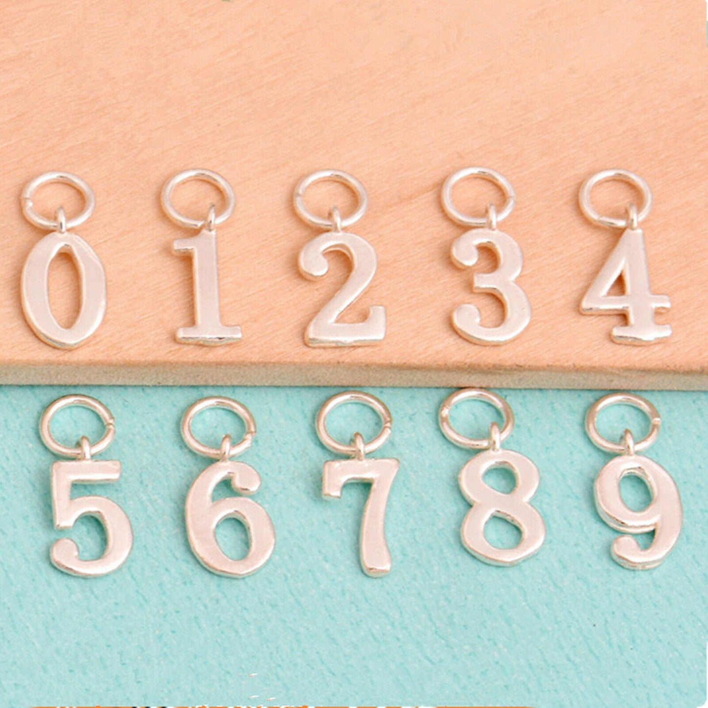 Sterling Silver Number Charms (0-9) DIY Age Birthday Gift Pendant - sugarkittenlondon