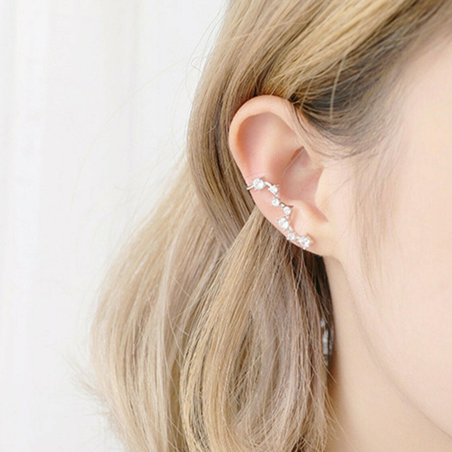 Sterling Silver Polaris Big Dipper Star Cuff Climber Crawler Wrap Earrings - sugarkittenlondon