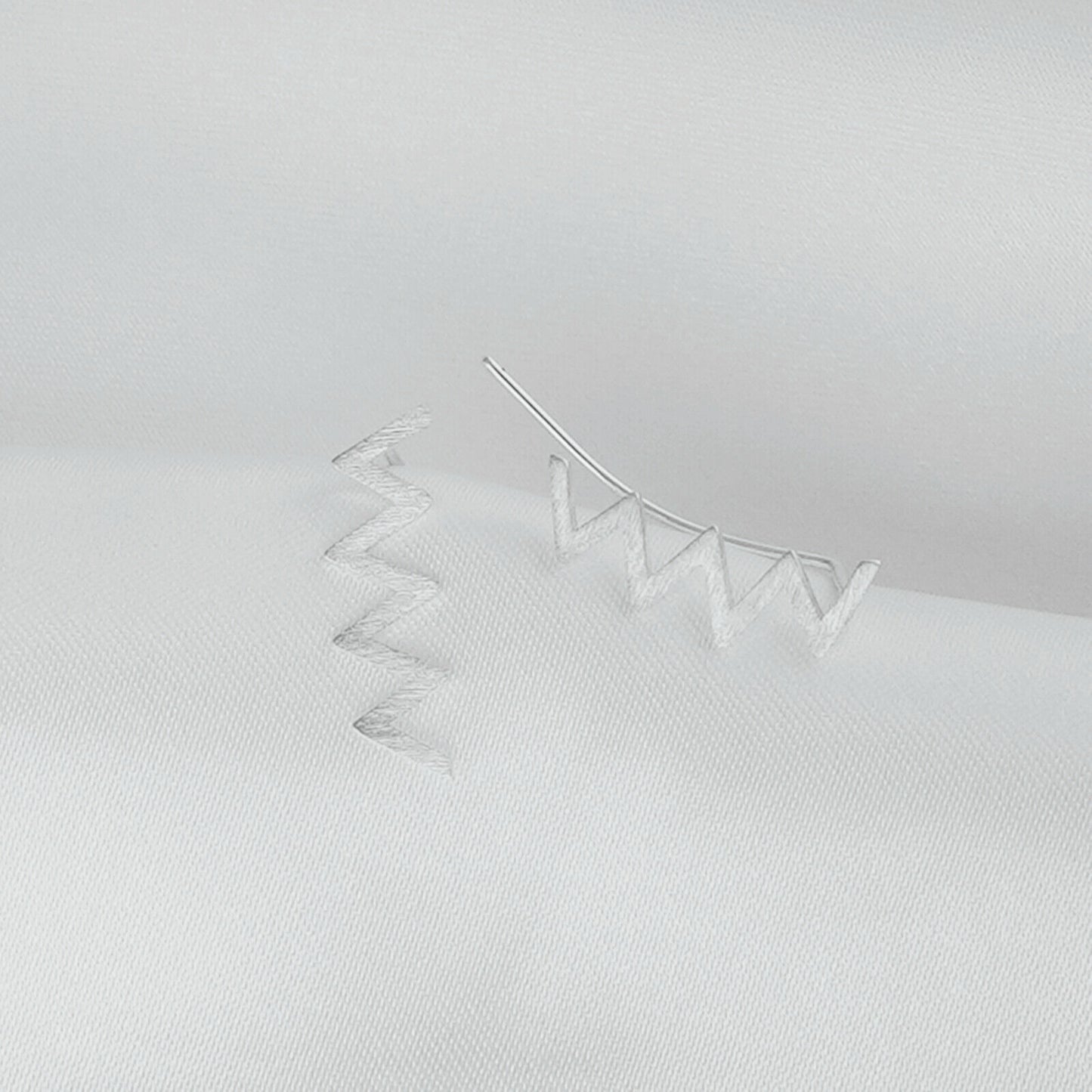 925 Sterling Silver Brushed Zigzag Wave Line Ear Climbers - sugarkittenlondon