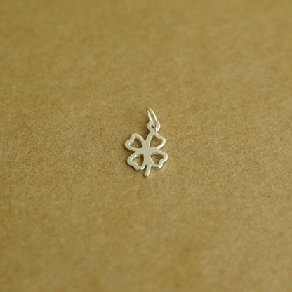 2 Sterling Silver Mini Lucky Clover Shamrock Plain Charms Pendants Boxed - sugarkittenlondon