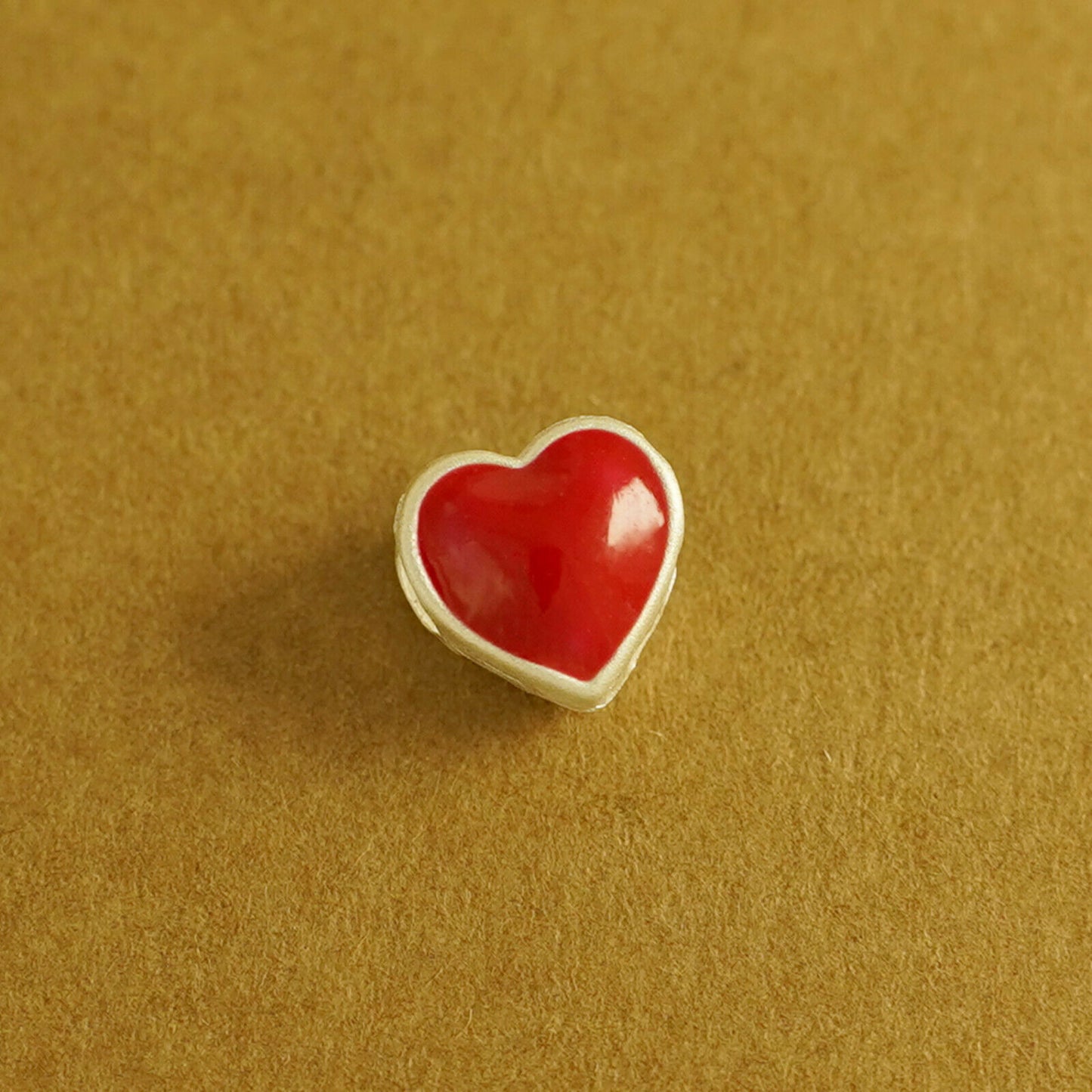 Fine Silver 999 Glazed Red Love Heart Sliding Spacer Charm Pendant - sugarkittenlondon