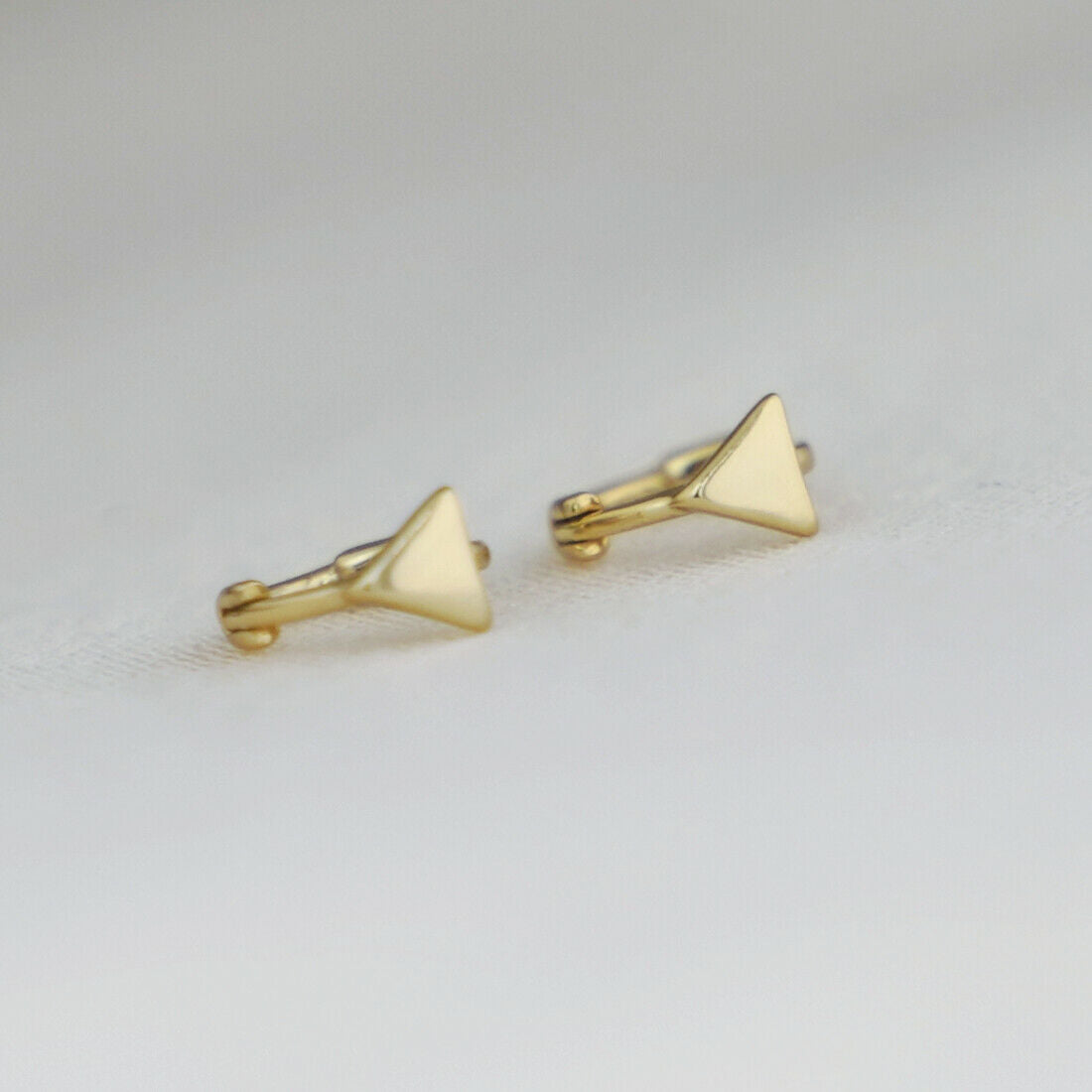 18K Gold Hinged Hoop Earrings with Mini Star, Square, and Triangle Shapes - sugarkittenlondon