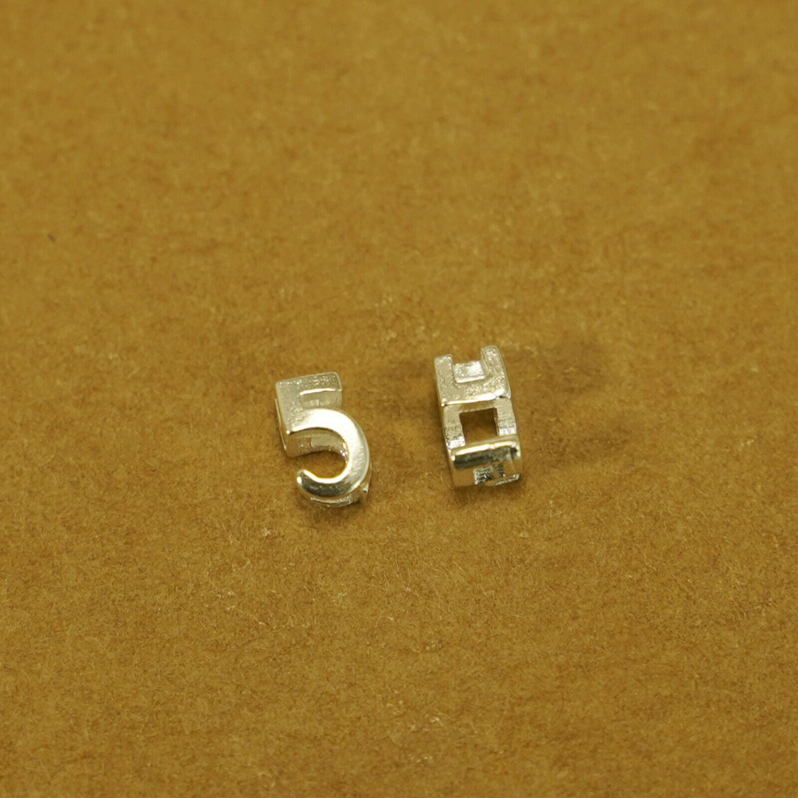 Sterling Silver Mini 0 - 9 Number Sliding Spacer Charm Beads Boxed - sugarkittenlondon