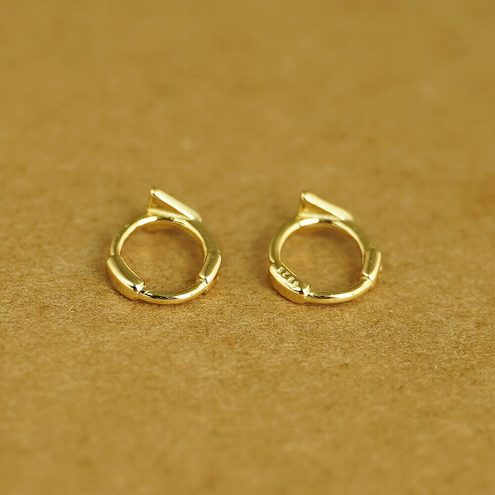 18K Gold Hinged Hoop Earrings with Mini Star, Square, and Triangle Shapes - sugarkittenlondon