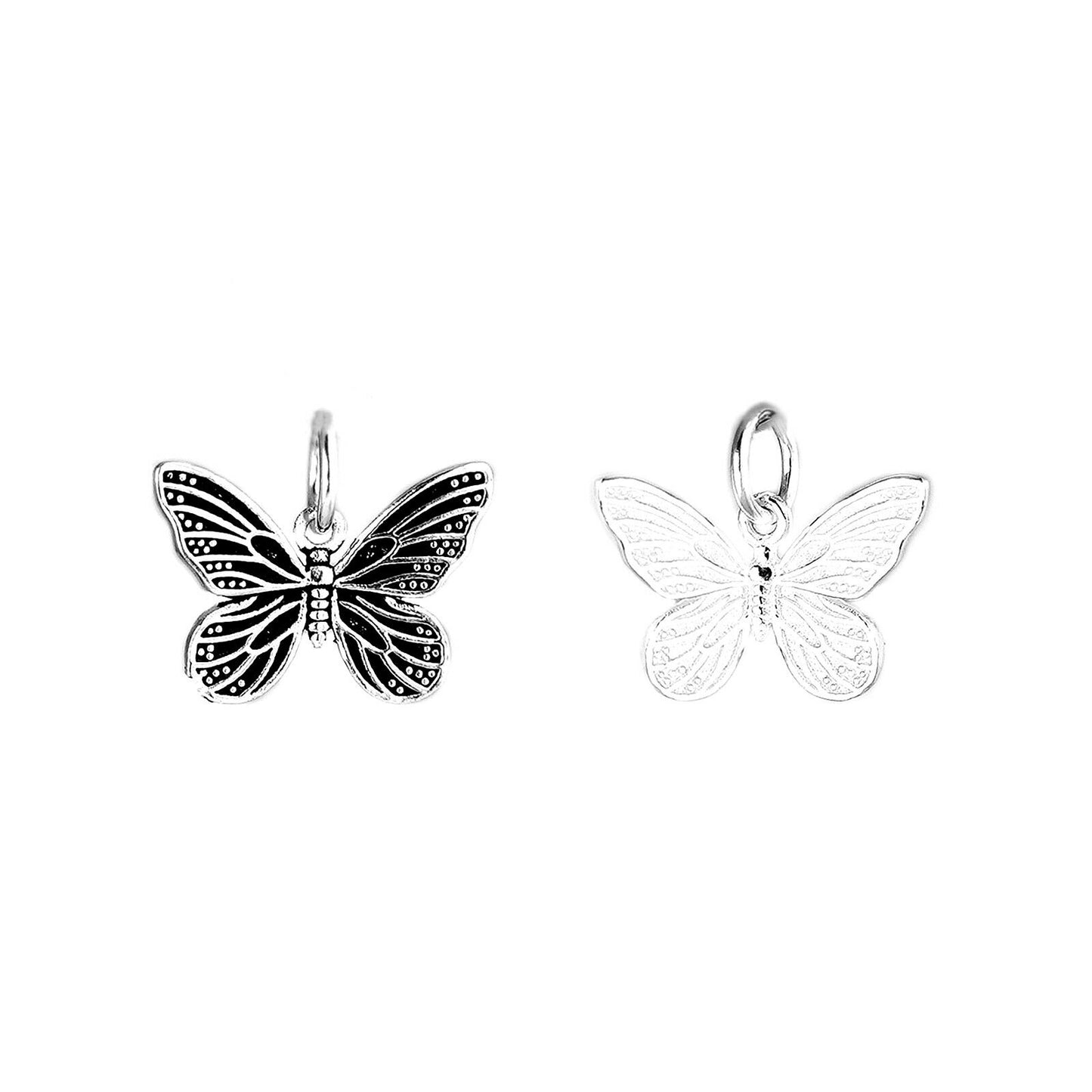 Sterling Silver Butterfly Pendant Charm for Necklace Bracelet II - sugarkittenlondon