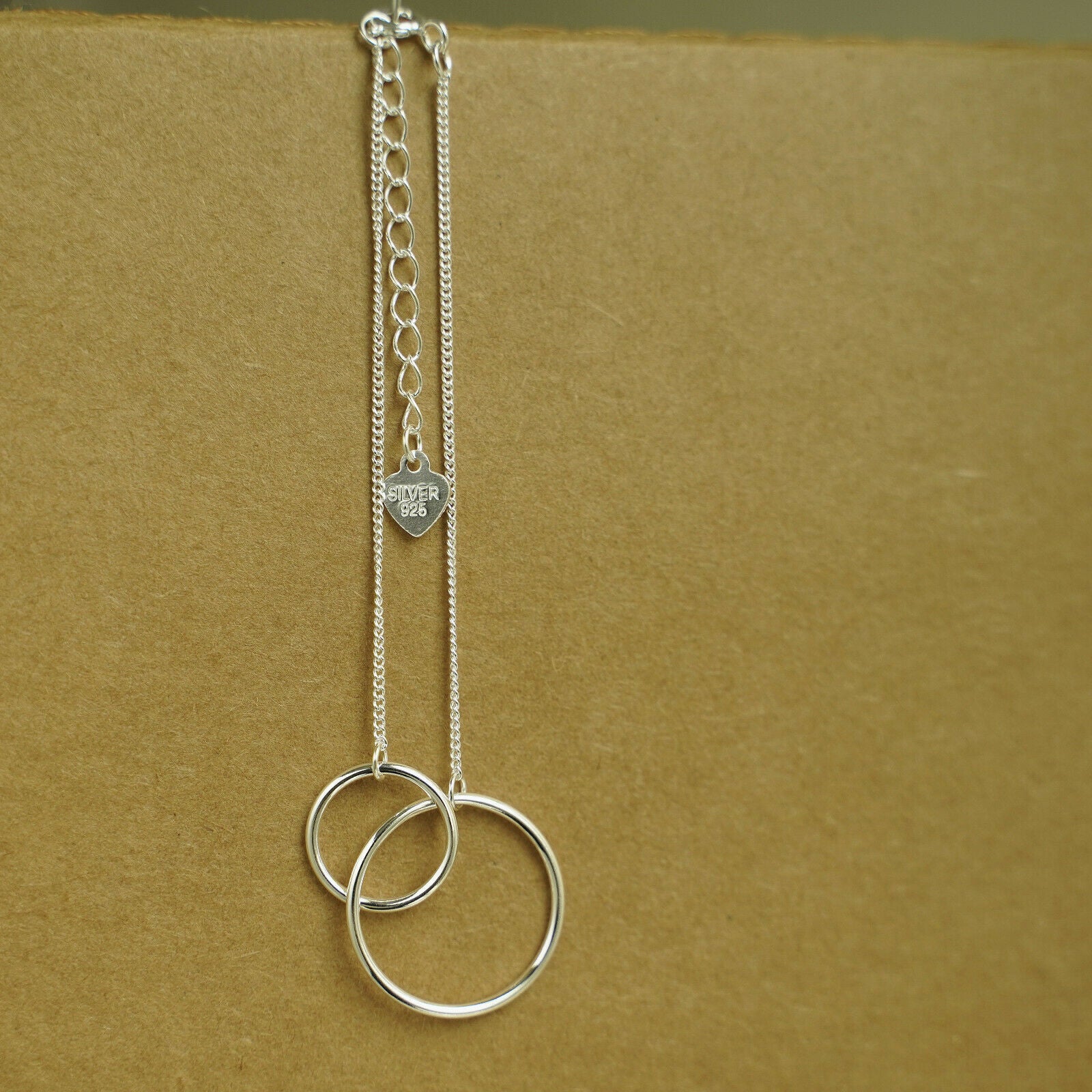 Sterling Silver Eternity Infinity Double Circles CURB Chain Bracelet - sugarkittenlondon