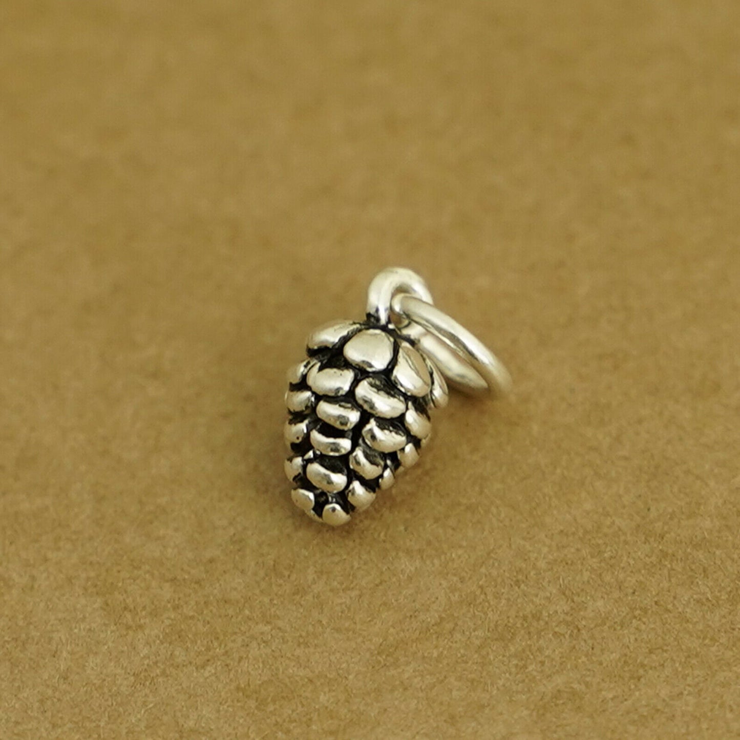 Sterling Silver Pinecone Pendant Charm - Gift for Nature Lover - sugarkittenlondon