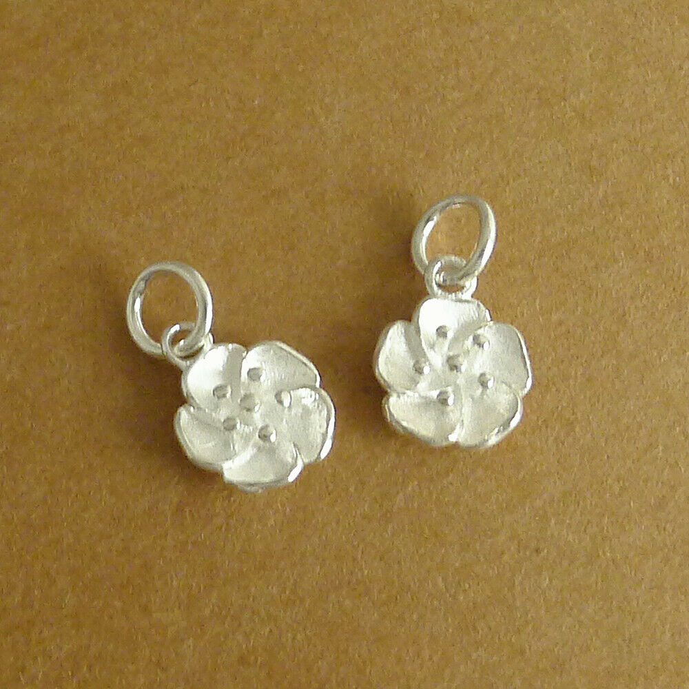 2 Sterling Silver Cherry Blossom Flower Necklace Bracelet Pendant Charm - sugarkittenlondon