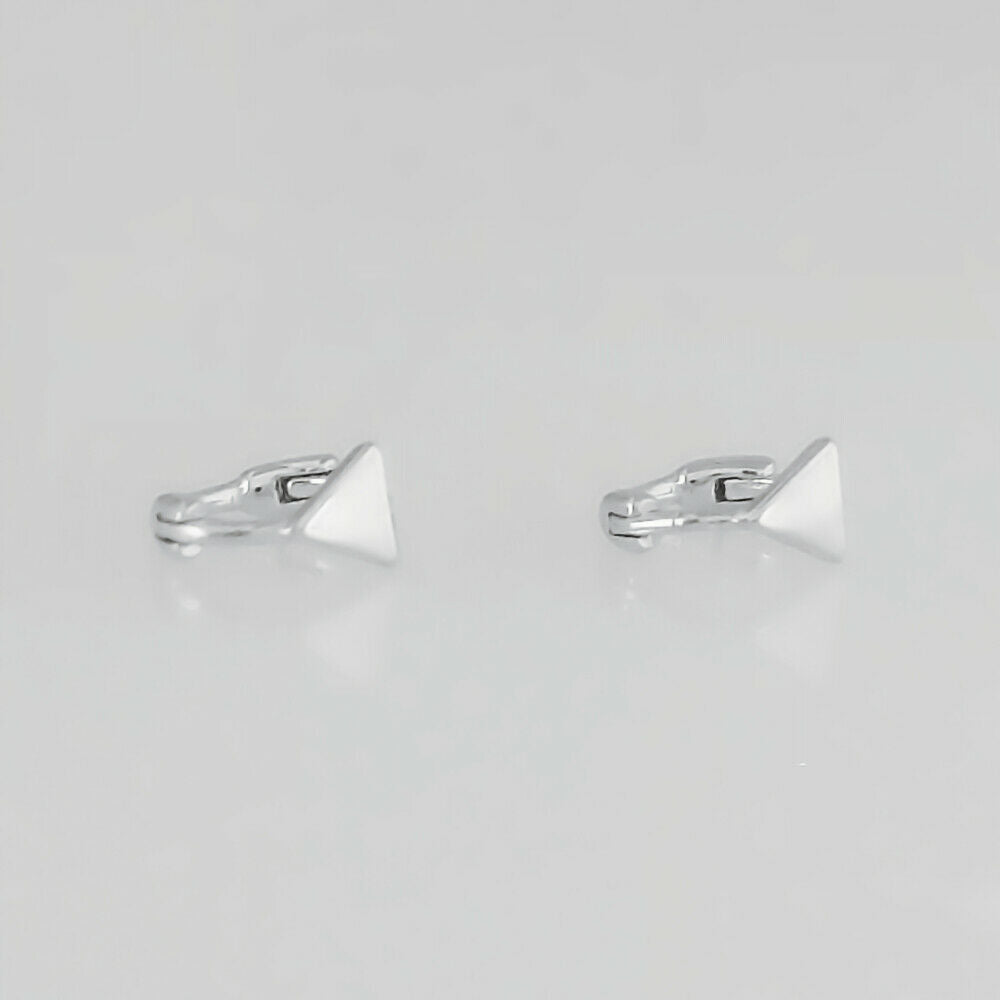 Sterling Silver Mini Hoop Plain Star Square Triangle Huggie Hinged Earrings - sugarkittenlondon