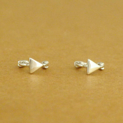 Sterling Silver Mini Hoop Plain Star Square Triangle Huggie Hinged Earrings - sugarkittenlondon