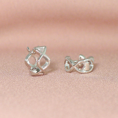 Sterling Silver 925 Criss Cross Infinity Twist Wire Hoop Huggie Earrings Boxed - sugarkittenlondon