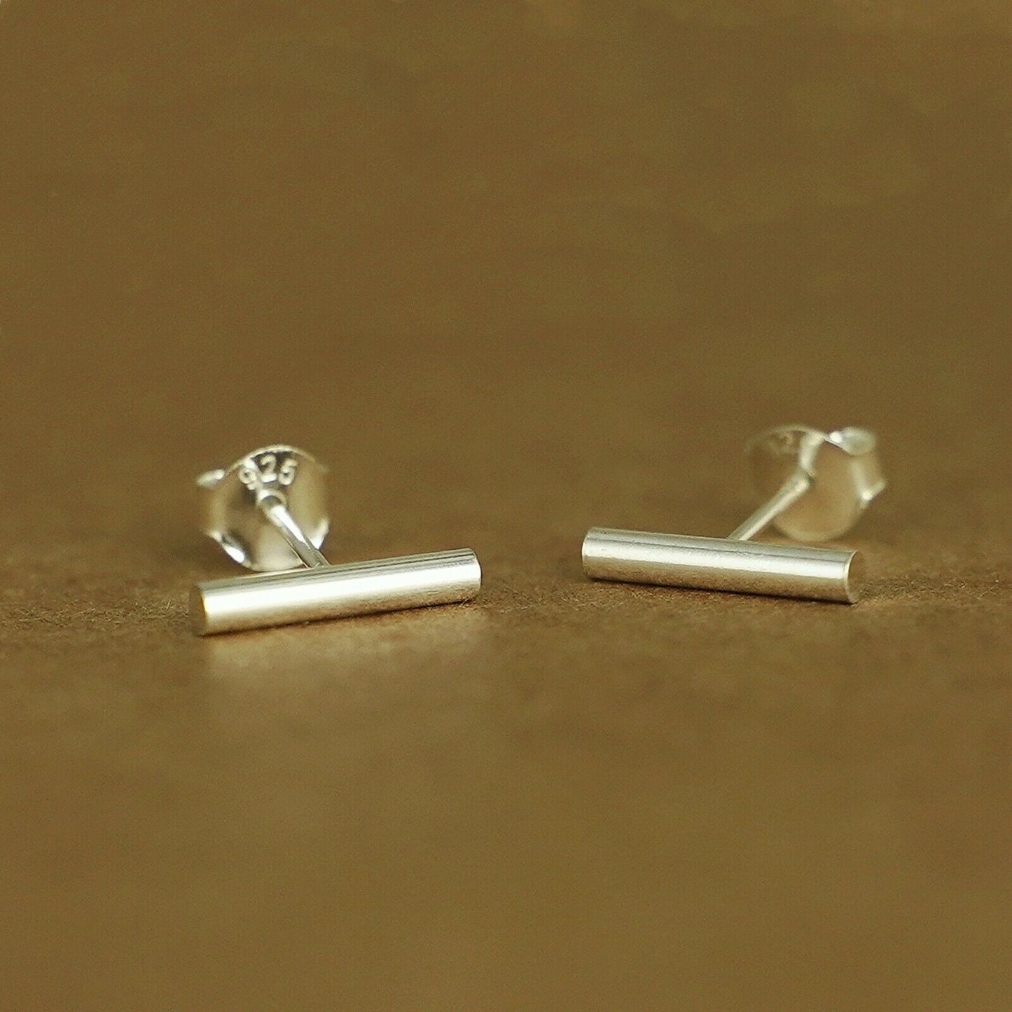 Sterling Silver Bar Line Linear Column Minimalist Simple Stud Earrings - sugarkittenlondon