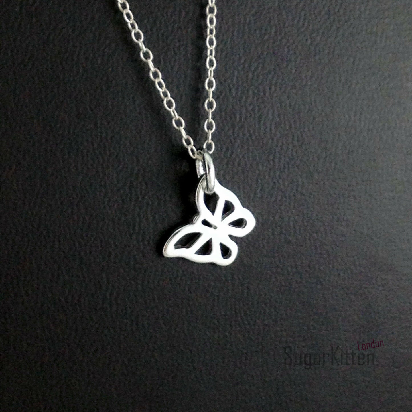 925 Sterling Silver Hollow Butterfly Pendant for Necklace and Bracelet - sugarkittenlondon