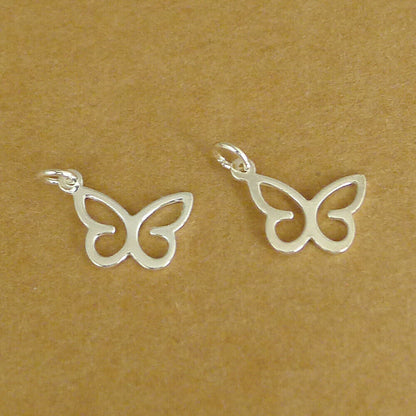 2 Sterling Silver Hollow Butterfly Necklace Bracelet Pendants Charms - sugarkittenlondon