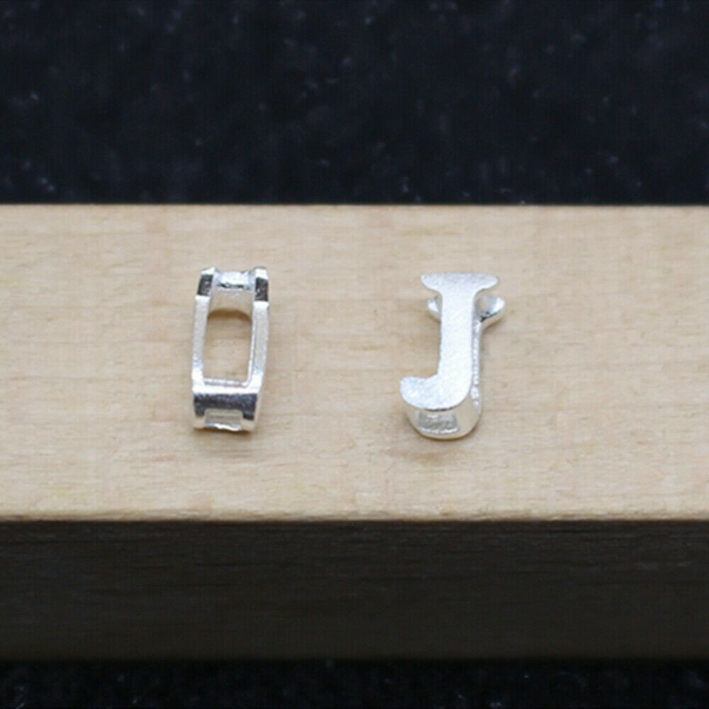 Sterling Silver Mini A-Z Letter Alphabet Initial Sliding Spacer Charm Beads - sugarkittenlondon