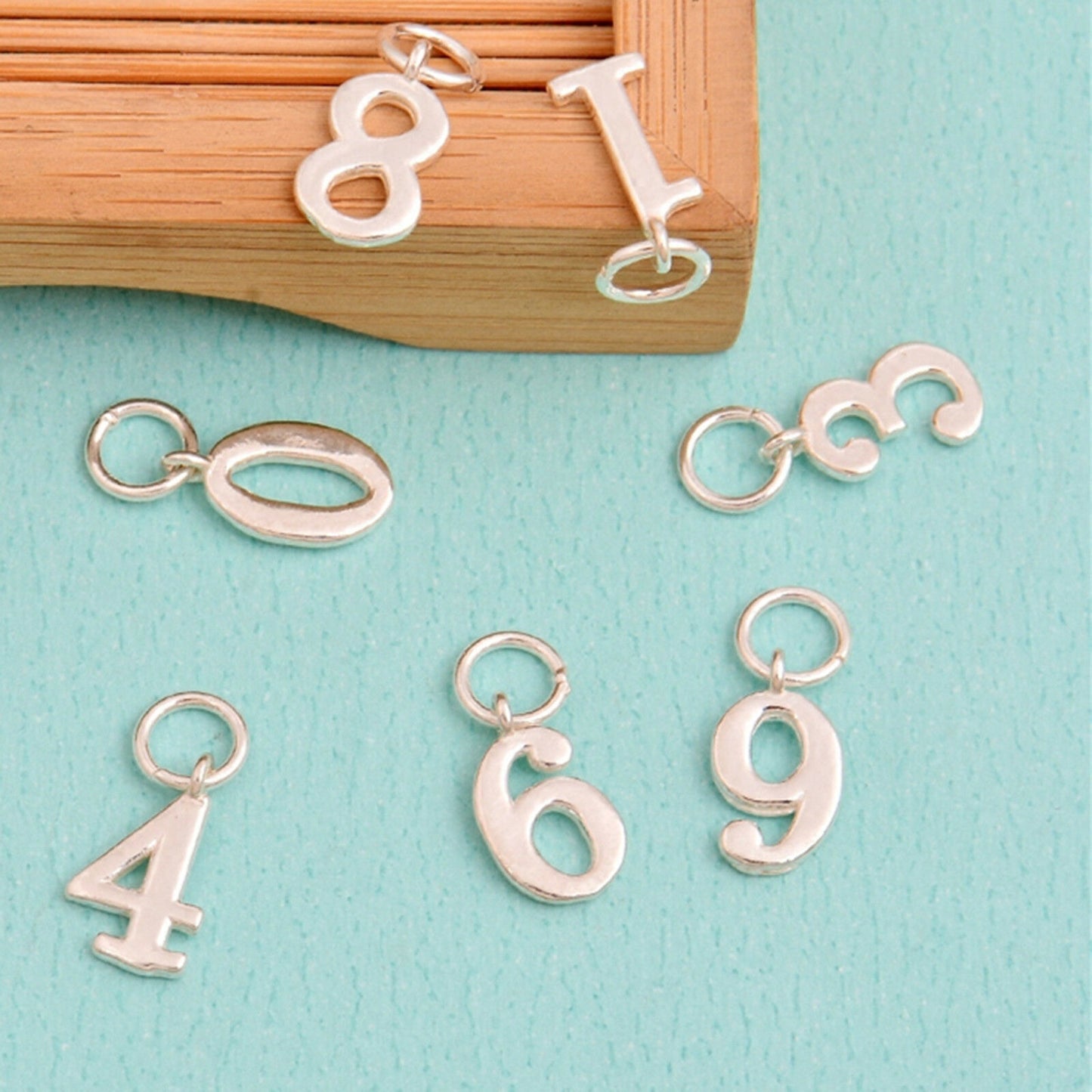 Sterling Silver Number Charms (0-9) DIY Age Birthday Gift Pendant - sugarkittenlondon