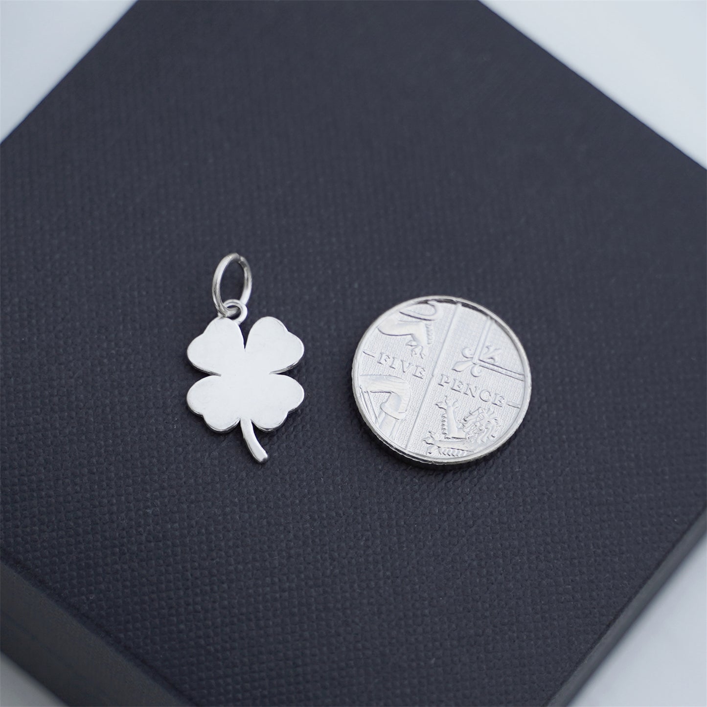 Sterling Silver Clover Pendant with Faith, Hope, Love, and Luck - sugarkittenlondon