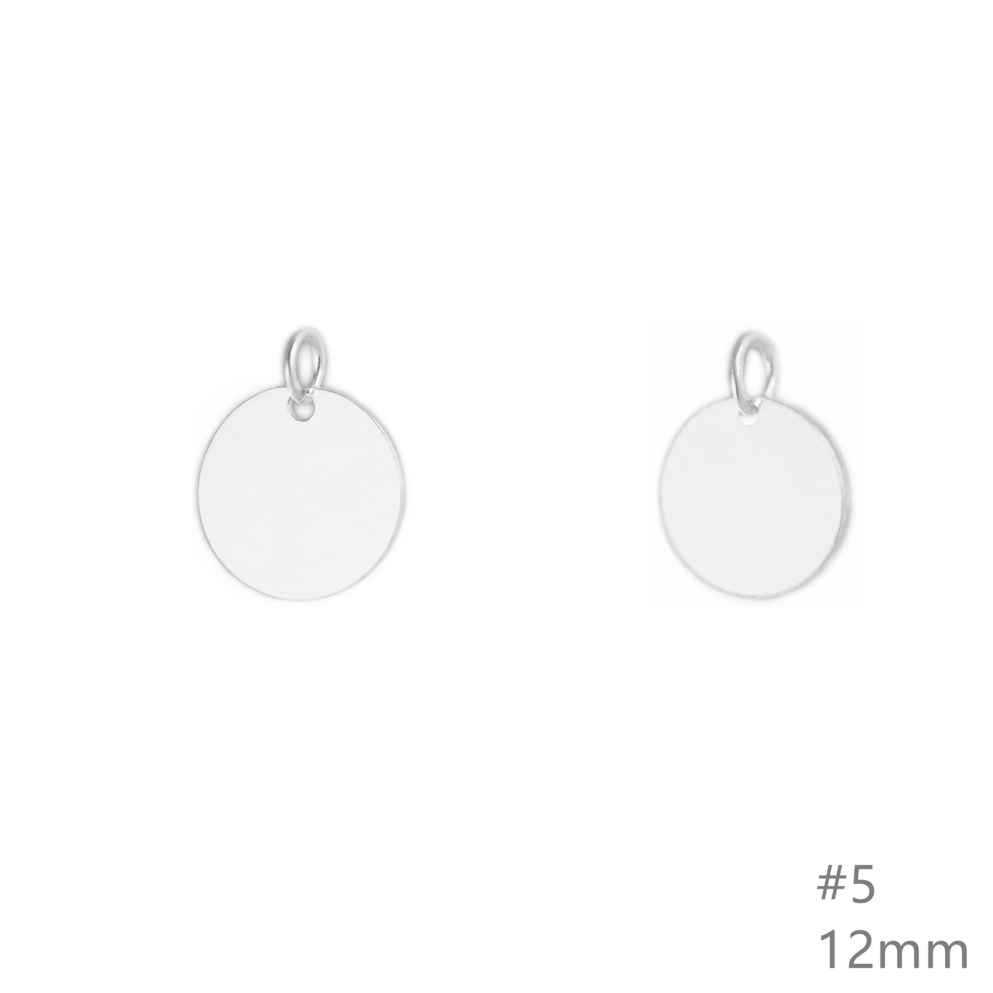 Sterling Silver Solid Pendant - Round Circle Disc, 8 - 20mm - sugarkittenlondon