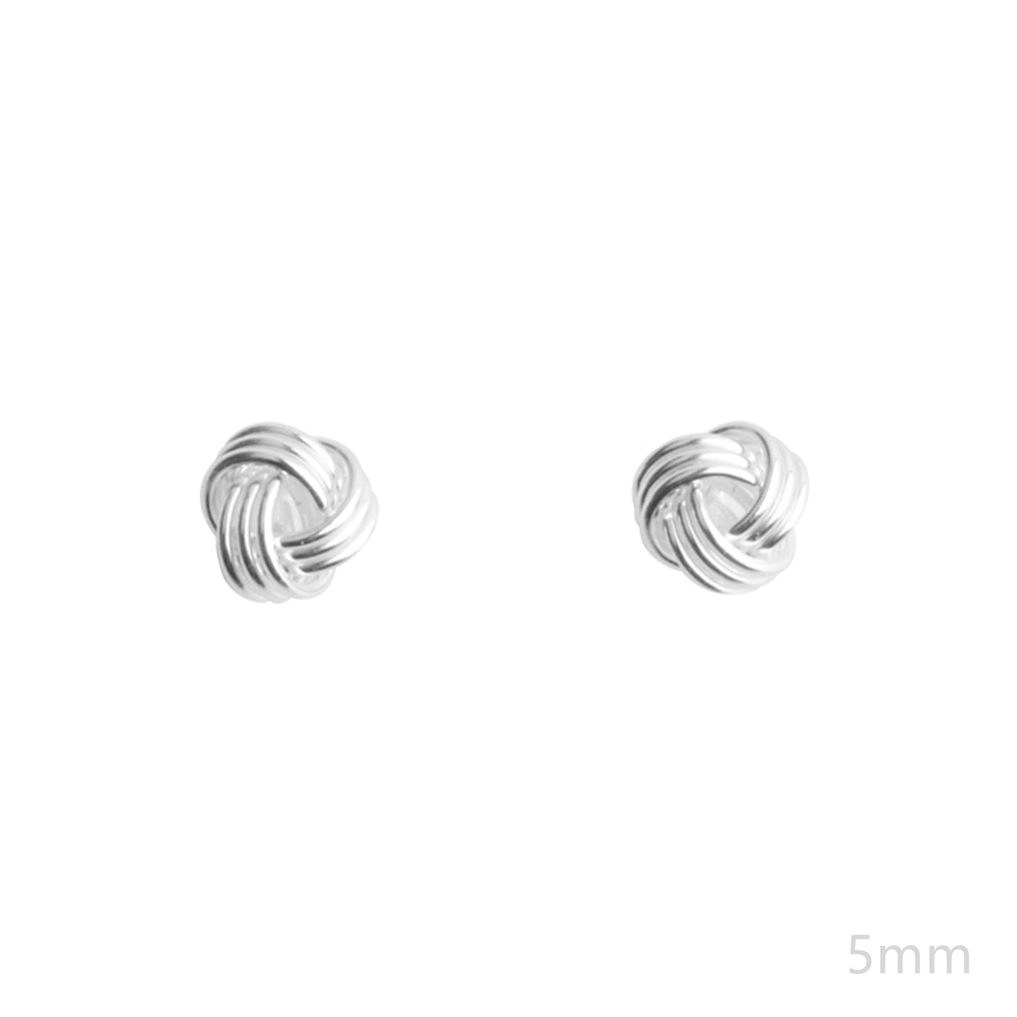 Sterling Silver Twisted Wool Knot Stud Earrings in 3-7mm Sizes - sugarkittenlondon