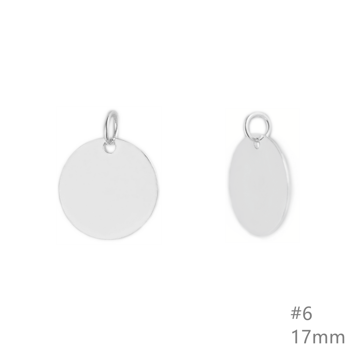 Sterling Silver Solid Pendant - Round Circle Disc, 8 - 20mm - sugarkittenlondon