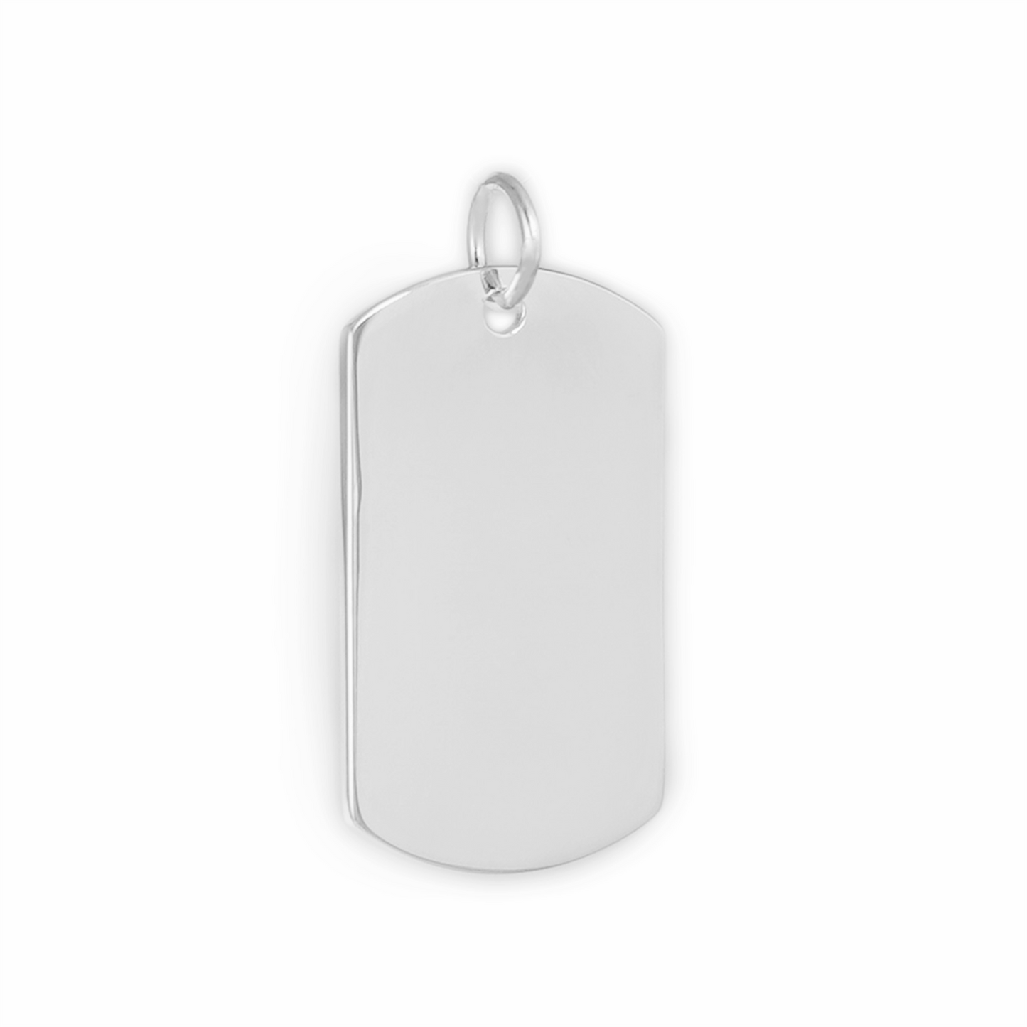 Sterling Silver Plain Polished Dog Tag Charm Pendant 18 * 36mm 7g - sugarkittenlondon