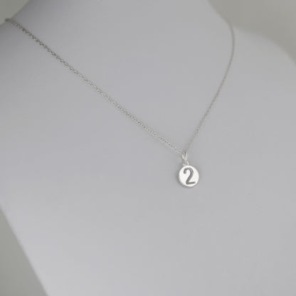 Sterling Silver 12 x 6mm 0-9 Number Disc Circle Charm Age Birthday Gift Pendant - sugarkittenlondon