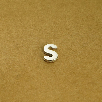 Sterling Silver Love Heart A-Z Letter Alphabet Initial Sliding Spacer Charm Bead - sugarkittenlondon
