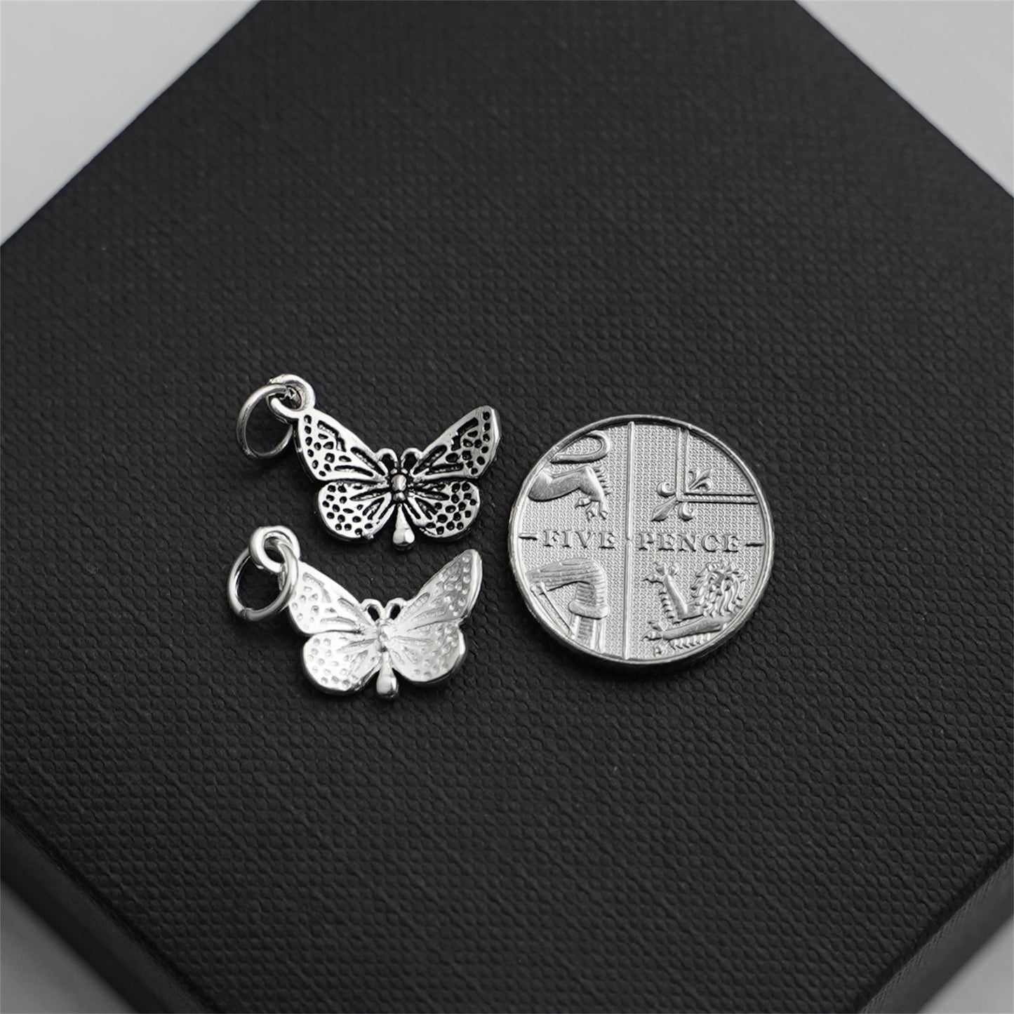 Sterling Silver Butterfly Pendant Charm for Necklace Bracelet - sugarkittenlondon