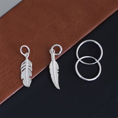 Sterling Silver Feather Angel Leaf Wing Earrings Bracelet Necklace Charm Pendant - sugarkittenlondon