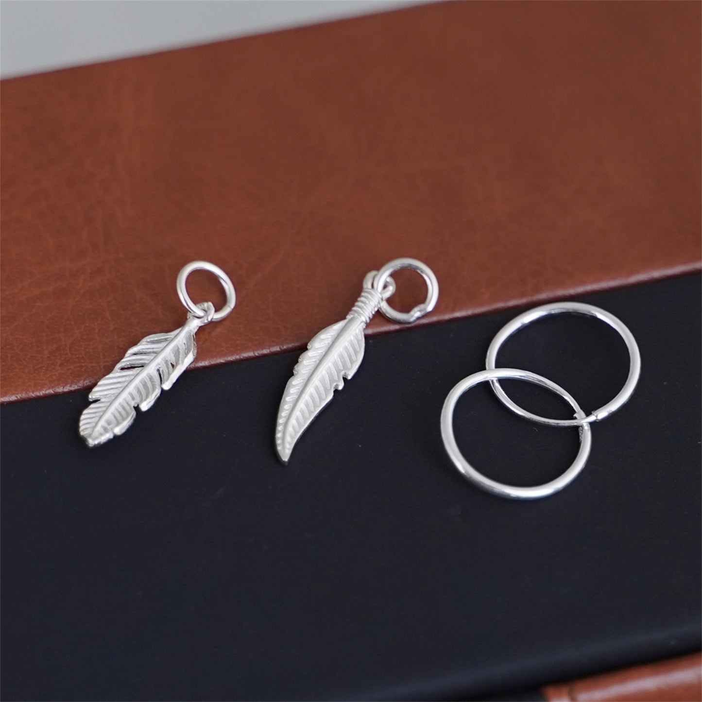 925 Sterling Silver Feather Angel Wing Charm Pendant for Necklace Bracelet Earrings - sugarkittenlondon