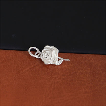 Sterling Silver 3D Rose M Heart M Love Mum Necklace Bracelet Pendant - sugarkittenlondon