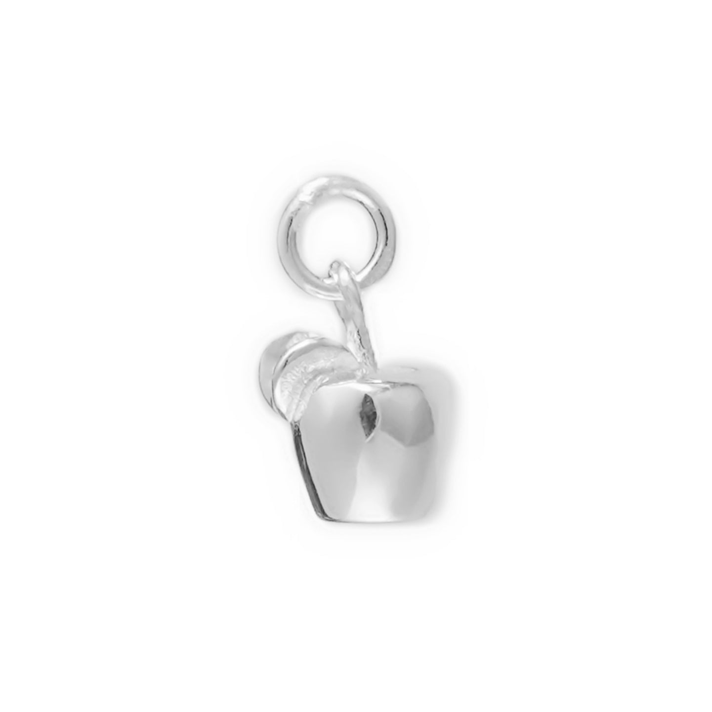 Sterling Silver Solid 3D Plain Simple Apple Leaf Pendant Charm Gift - sugarkittenlondon
